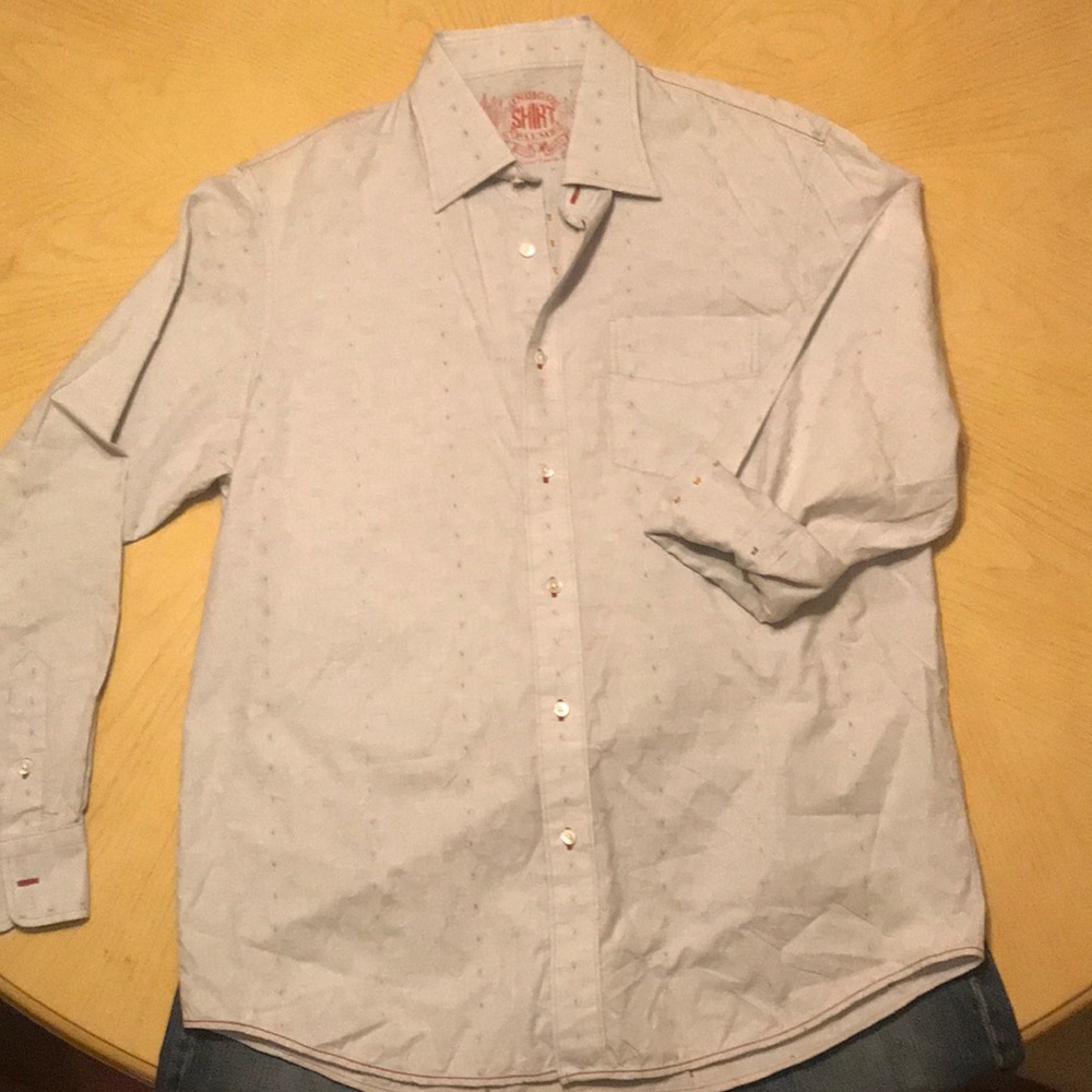 🌴 Men’s Gray Indigo Palms Shirt long sleeves